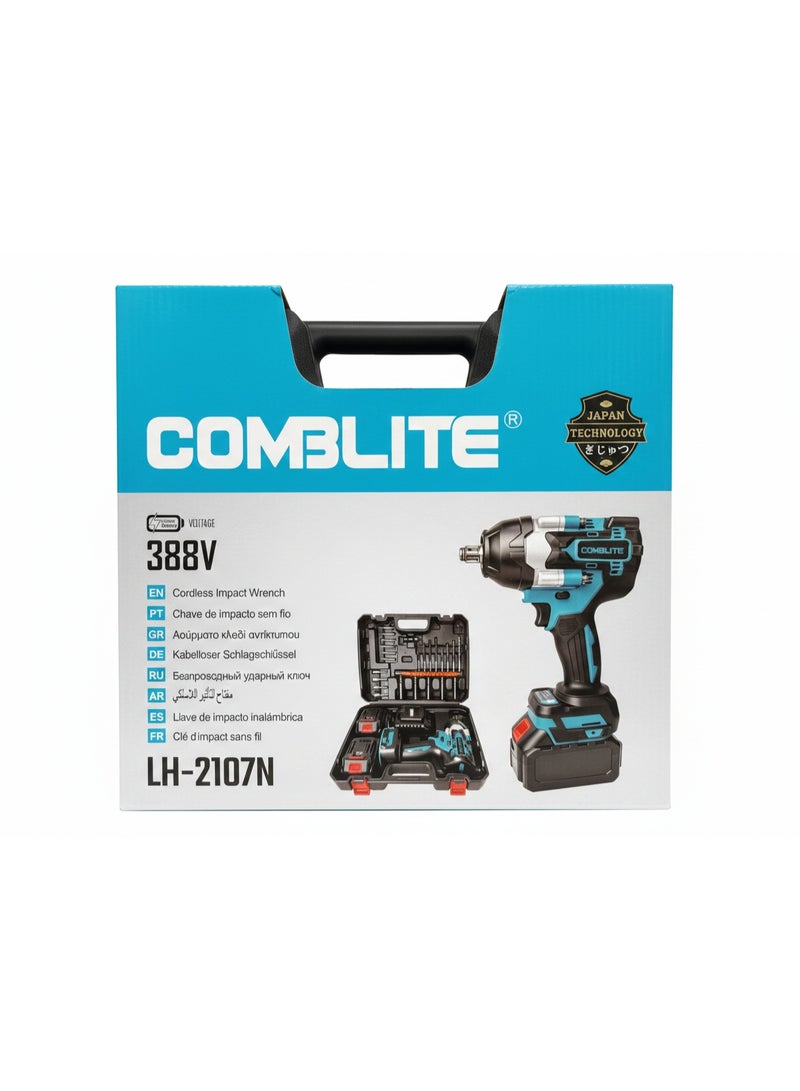 COMBLITE® LH-2107N Cordless Impact Wrench System - Brushless Motor – 1/2-Inch Square Drive – With 2x 4.0Ah Li-ion Batteries & Accessory Kit - Image 5